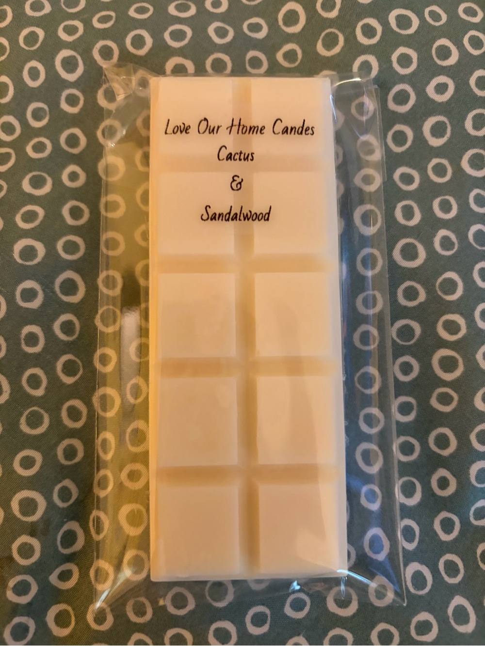 Cactus & Sandalwood Wax Melt Bar - White Handmade